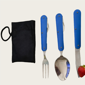 Ensemble <span class=keywords><strong>de</strong></span> <span class=keywords><strong>couverts</strong></span> pliables multifonctionnels <span class=keywords><strong>de</strong></span> qualité supérieure <span class=keywords><strong>en</strong></span> acier inoxydable pour le camping, la <span class=keywords><strong>randonnée</strong></span>, la vaisselle durable - Product Image 3