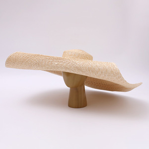 Chapeau de paille à très large bord pour <span class=keywords><strong>femme</strong></span>, style européen français, pliable, protection solaire pour la plage, idéal pour les séances photo, été - Product Image 3