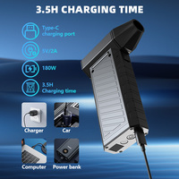 131000 tr/min souffleur de poussière d'air électrique portable voiture dépoussiéreur d'air avec LED et lumière SOS ventilateur à Jet réglable à 3 vitesses Turbo