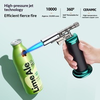 Pistolet à flamme métallique haute puissance, allume-gaz butane à soufflage direct, coupe-vent, rechargeable