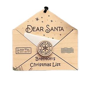 Lettera a Santa busta ornamento busta <span class=keywords><strong>di</strong></span> <span class=keywords><strong>legno</strong></span> per mettere la lista <span class=keywords><strong>di</strong></span> natale in ornamento <span class=keywords><strong>di</strong></span> natale inciso al Laser - Product Image 1
