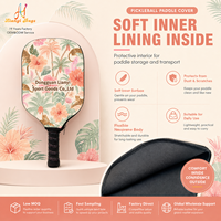 Housse de protection pour raquette de paddle avec logo, couverture intégrale avec panneau avant imprimé et dos souple pour utilisation sur terrain extérieur, fabriquée en Chine