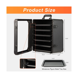 Étui de transport miniature, boîte de rangement miniature avec 6 plateaux, cadre <span class=keywords><strong>en</strong></span> alliage d'<span class=keywords><strong>aluminium</strong></span>, présentoir et transport pour figurines d'<span class=keywords><strong>action</strong></span> - Product Image 2