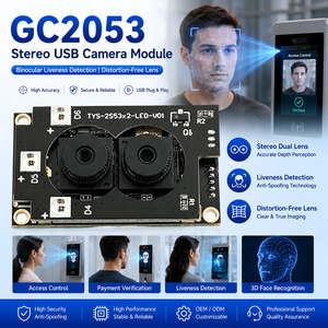 เซ็นเซอร์ GC2053 กล้องโมดูล USB2.0 ความละเอียด 2MP RGB+IR มองเห็นในเวลากลางคืนแบบเลนส์คู่ สำหรับระบบควบคุมการเข้าออกและการตรวจสอบความปลอดภัย - Product Image 4