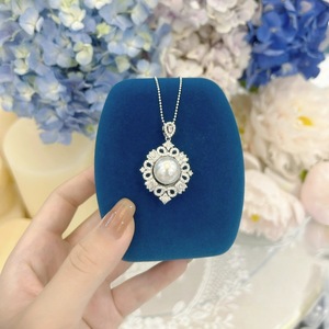 Collier en argent pur S925 Reine des neiges blanche australienne avec pendentif perle blanche unique et chaîne de clavicule couronne entièrement sertie de diamants - Product Image 2