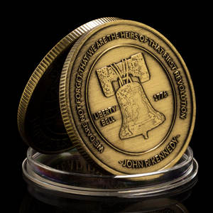 Benutzer definierte plattierte Farbe US Liberty Bell Gadsden Flag Pattern Gedenkmünze Sammlerstücke United We Stand Bronze Plated Coin - Product Image 3