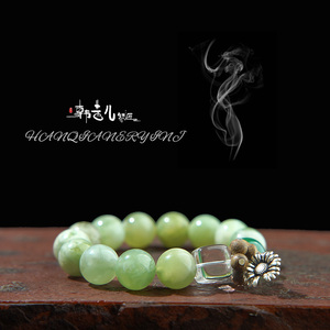 Bracelet en argent 925 plaqué or avec perles en pierre naturelle, forme fleur, style classique, élastique, pour usage quotidien, cadeau pour les fêtes - Product Image 1