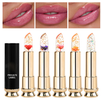 Clair 24k feuille d'or rouge à lèvres en gros fleur magique rouge à lèvres changer de couleur hydratant changement de couleur rouge à lèvres