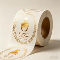 Autocollants personnalisés pour bouteilles de cosmétiques et de parfums, impression dorée à chaud, vinyle adhésif transparent, autocollant de logo imperméable