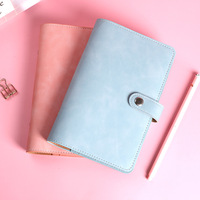 Cahier à main à feuilles mobiles en métal de couleur unie simple nouveau cahier en cuir souple étudiant papeterie bloc-notes A6