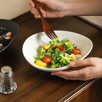 Bol à yaourt en céramique, style nordique, noir, haut de gamme, pour desserts, salades, flocons d'avoine, petit-déjeuner, compatible micro-ondes