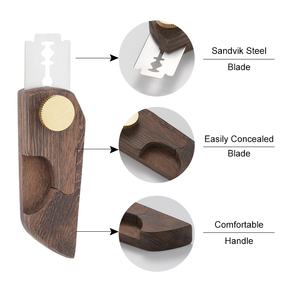 Couteau d'Incision Artistique Danois pour la Cuisson au Noyer avec Manche Court, Outil Coupe-Pâte, Kit de Pâte à Pain Levain, <span class=keywords><strong>Lame</strong></span> à Pain avec Lames Supplémentaires - Product Image 2