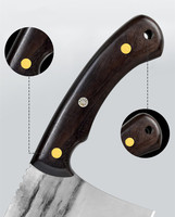 Couteau de boucher forgé à la main en acier à haute teneur en carbone, hachoir, couteau de boucherie extérieur, couteau de chef serbe pour la cuisine