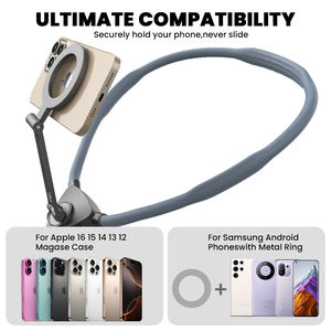 Universelle magnetische Hals halterung für Telefone Hals Handyst änder POV/Vlog Selfie Mount Hand Free <span class=keywords><strong>Phone</strong></span> Hals halter - Product Image 3