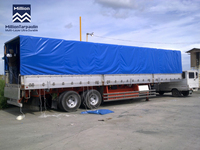 Bâche en PE MILLION 190 g/m² Argent Noir, Résistante aux Déchirures, pour la Protection des Conteneurs et Cargaisons de Camions Logistiques