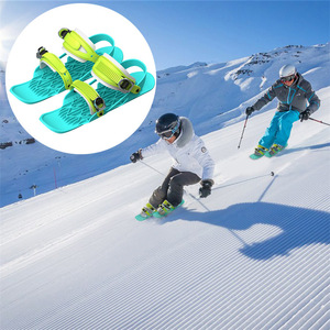 Patines MiniSki Fluorescentes Azules con Cierre de Hebilla, Ligeros, Resistentes al Desgaste, Botas de Snowboard para Exteriores, Botas de Esquí Dobles - Product Image 1