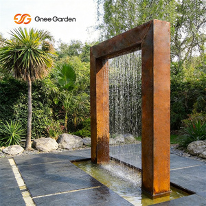 Rideau d'eau <span class=keywords><strong>de</strong></span> pluie en acier Corten rideau d'eau extérieur <span class=keywords><strong>fontaine</strong></span> d'eau <span class=keywords><strong>de</strong></span> <span class=keywords><strong>jardin</strong></span> extérieur - Product Image 1