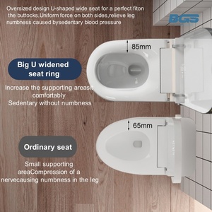 Inodoro Inteligente de Alta Eficiencia con Montaje en el Suelo y Descarga con Asistencia de Aire, Proporciona un Lavado Femenino Suave y una Fuerte Función de Bidé - Product Image 4