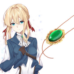 Collana COSPLAY con ciondolo smeraldo <span class=keywords><strong>Evergarden</strong></span> viola Anime - Product Image 1