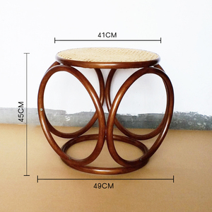 Sedia in legno curvato sgabelli in legno massello europeo classico fatto a mano in vimini <span class=keywords><strong>Vintage</strong></span> sedile casa da pranzo mobili retrò sgabello - Product Image 6