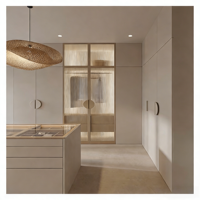 VermonHouzz Armoire Moderne avec Étagères Réglables, Garde-Robe Personnalisée de Luxe avec Porte en Verre Intégrée pour Résidentiel