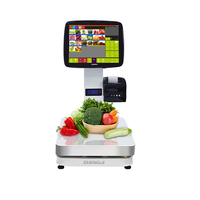 Balance-caisse Zhongji TS4 60KG avec système d'exploitation Windows et imprimante thermique multi-technologies pour supermarchés et marchés agricoles
