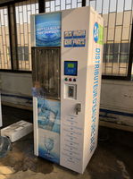 Distributeur Automatique 2-en-1 Intérieur/Extérieur à Monnayeur d'Eau par Osmose Inverse et de Glaçons avec Emballage en Verre pour Boissons