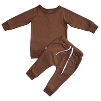 Vente flash - Ensemble de vêtements de détente pour enfants unisexe en coton et élasthanne, t-shirt à manches longues et pantalon, ensemble de 2 pièces pour la maison