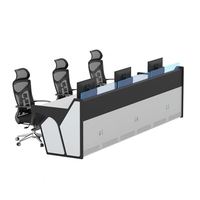 Console de salle de contrôle, poste de travail industriel pour opérateur, structure en acier, support de moniteur réglable en hauteur, support multi-écrans