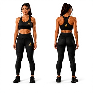 Conjunto de Leggings Negros para Mujer, Sujetador Deportivo, Ropa Deportiva para Yoga, Ropa de Fitness, Etiqueta Privada Personalizada, OEM, ODM - Product Image 1