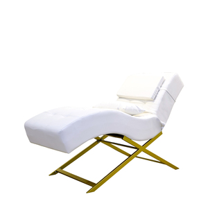 Fauteuil esthétique électrique de luxe pour cils et visage à 4 moteurs avec chauffage, inclinaison et surmatelas en mousse à mémoire de forme - Product Image 2