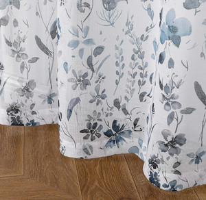 <span class=keywords><strong>Tende</strong></span> da cucina blu <span class=keywords><strong>grigio</strong></span> polveroso con fiori lunghi 45 pollici piccole <span class=keywords><strong>tende</strong></span> rustiche per finestre in <span class=keywords><strong>lino</strong></span> di fattoria - Product Image 3