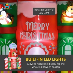 WINWAY Décoration de Noël gonflable en PVC de 12 pieds pour l'extérieur avec garantie de 3 ans, château de Noël géant et écologique, Père Noël, bonhomme de neige - Product Image 2