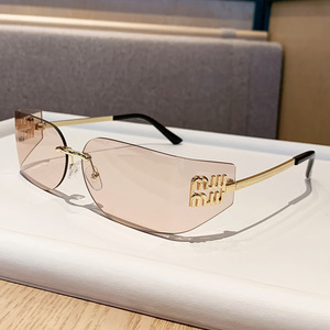 Gafas de Sol Tipo Escudo Sin Montura, Protección UV400, Estilo Y2K, Unisex, Casuales, para Adultos, 100% Protección UV - Product Image 1