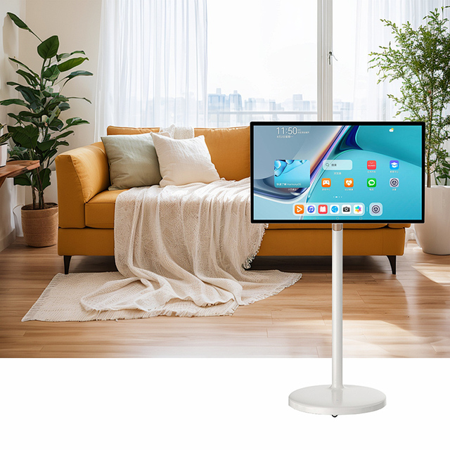 Full HD Touch Screen, Android System, Portable Wheeled Intelligent Display, Suitable for Yoga, Live Streaming and Entertainment.