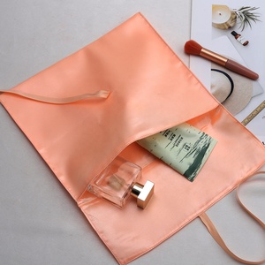 Luxury Super Soft Pink Satin Pouch Custom High Quality Satin Drawstring <b>Bag</b> Silk Packaging <b>Dust</b> <b>Bag</b> Pouch - Product Image 5