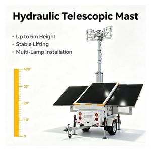 Tour d'éclairage solaire photovoltaïque mobile avec lumières LED et mât télescopique, remorque de stockage d'énergie à panneaux solaires - Product Image 2