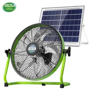 BOYI 12v 12 inch usb emergency charging solar electric powered portable fan