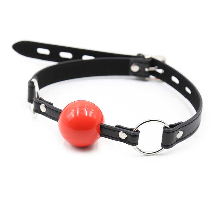Premium TPE Ball Gag with Padlock Bondage Restraints Open Mouth  