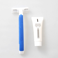 Kit de rasage jetable haut de gamme pour hôtels, avec lame unique et logo personnalisé, pour hommes