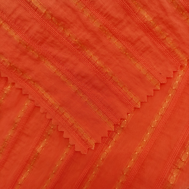 Diaphanous light-minded bright-colored woven Jacquard 20D Nylon Rayon Avenue of Stars stripe for women's wear