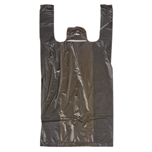 Bolsas de Plástico Negras Desechables para Camisetas MU, Bolsa de Compras de Plástico Tipo Camiseta Personalizada con Logotipo Propio - Product Image 2