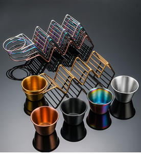 Desain tunggal emas Upgrade pemegang Taco baja tahan karat berdiri Taco pemegang dengan cangkir saus - Product Image 3