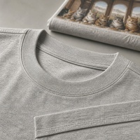 T-shirt décontracté gris clair à imprimé numérique pour parodie de la Dernière Cène (Bless You) 100% coton