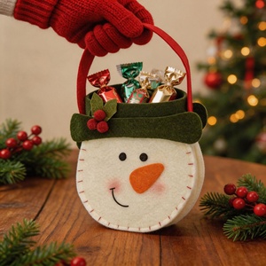 <b>Christmas</b> Drawstring Tote <b>Bag</b> Felt <b>Gift</b> Pouch Doll styled Handbag Apple Candy <b>Gift</b> <b>Bag</b> for <b>Christmas</b> Eve - Product Image 5
