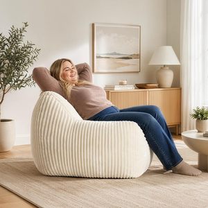Sample Available Living Room Indoor <b>Bean</b> <b>Bag</b> Sofas White Faux Fur Fluffy <b>Bean</b> <b>Bag</b> Chair with Armrest - Product Image 6