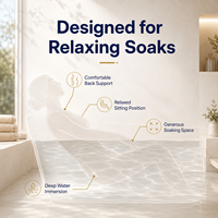 Baignoire ovale autoportante blanche brillante pour rénovation de salle de bain domestique, de 130 cm à 180 cm, profondeur 58 cm