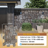 Panneau mural en pierre artificielle écologique 3D externe PU Crazy Slab Tile Culture Rock Faux Polyuréthane Panneau mural