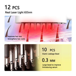 High Quality Accelarated Absorption Custom Logo Silver Red Led Light Best Introducing Serum <strong>Laser</strong> <strong>Hair</strong> Growth <strong>Comb</strong> - Product Image 2