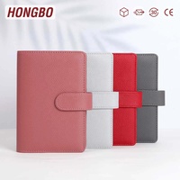 Hongbo penjualan terbaik 43 warna 6-Ring A6 Pebble kulit pengikat anggaran dengan Fly Leaf tersedia sebagai hadiah Natal/ulang tahun